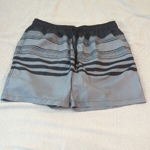 Kirkland Signature Gray and Black Swim Trunks Modern Design